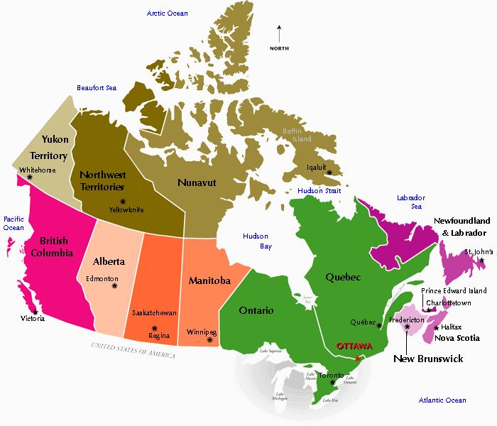 A FEW FACTS ABOUT CANADA Federation of 10 provinces and 3 territories Multicultural