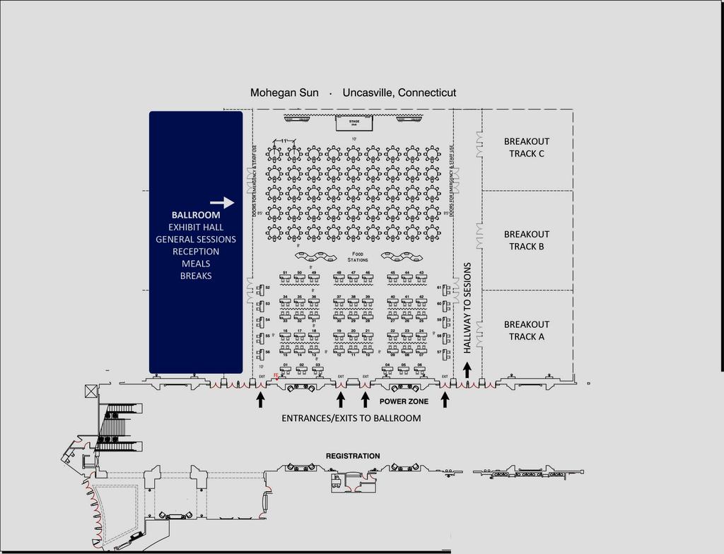 SAMPLE FLOOR PLAN CONVENTION CENTER UNCAS BALLROOM All primary activity will be held in the conference ballroom with exhibitors.