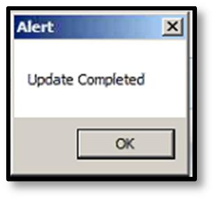 Click OK when update is completed. 6.