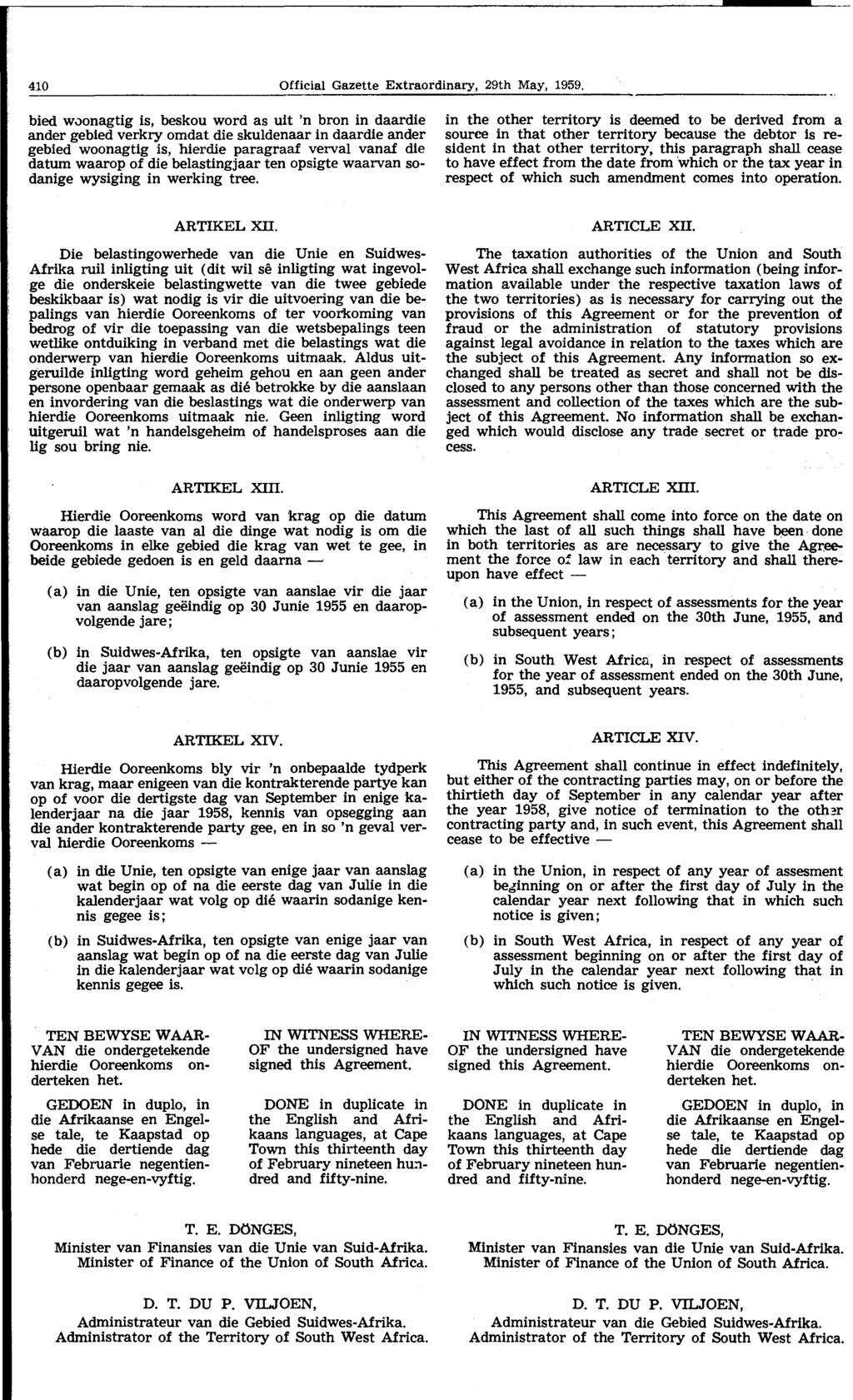 410 Official Gazette Extraordinary, 29th May, 1959. hied w.