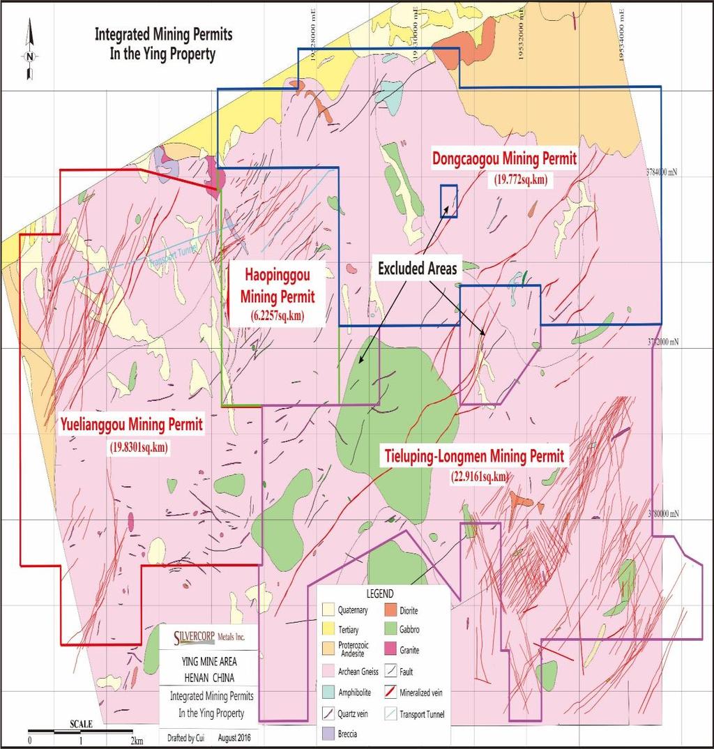 Ying Mining District: Silvercorp s Flagship Asset Flagship Ying District consists of underground mines (SGX, TLP, LM, and HPG) over 200 veins identified 68.