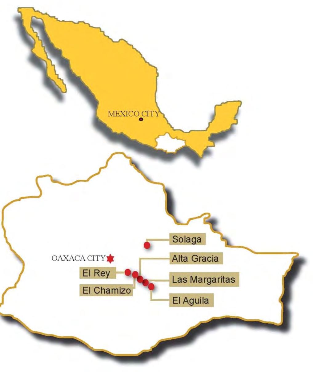 Oaxaca Mining Unit Mining friendly jurisdiction 6 potential high grade gold and silver