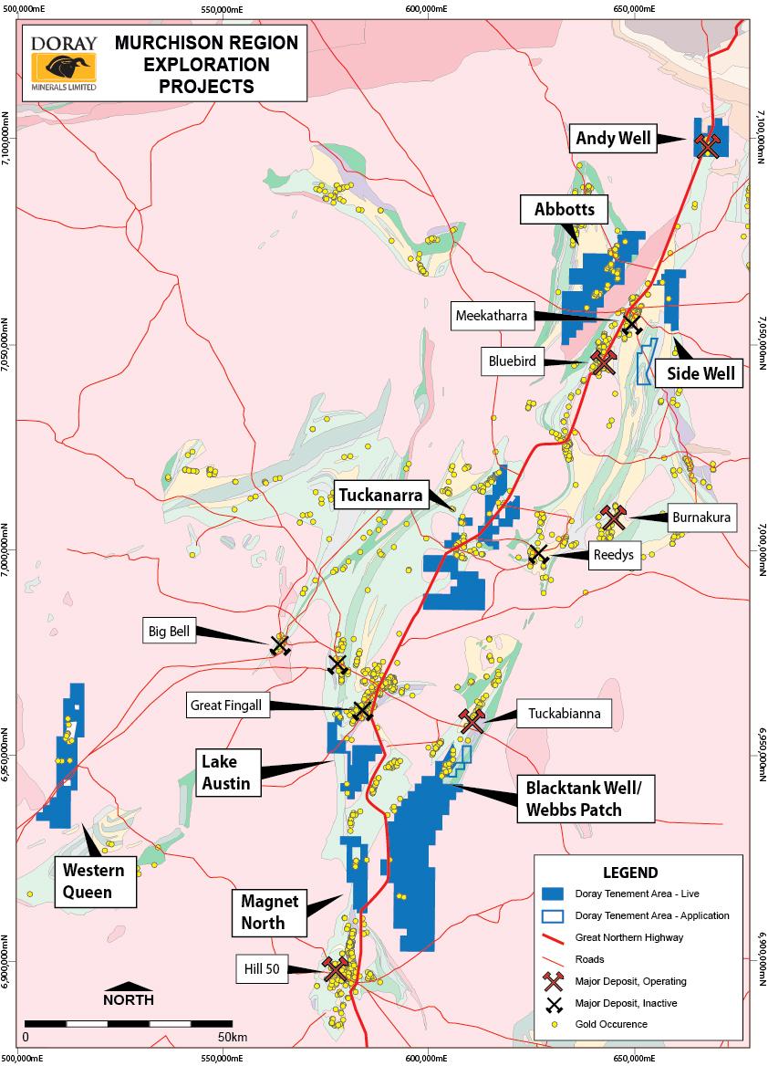 For personal use only Murchison Projects Strategic landholding in world-class gold province Large tenement positions on major mineralised structures Substantial exploration