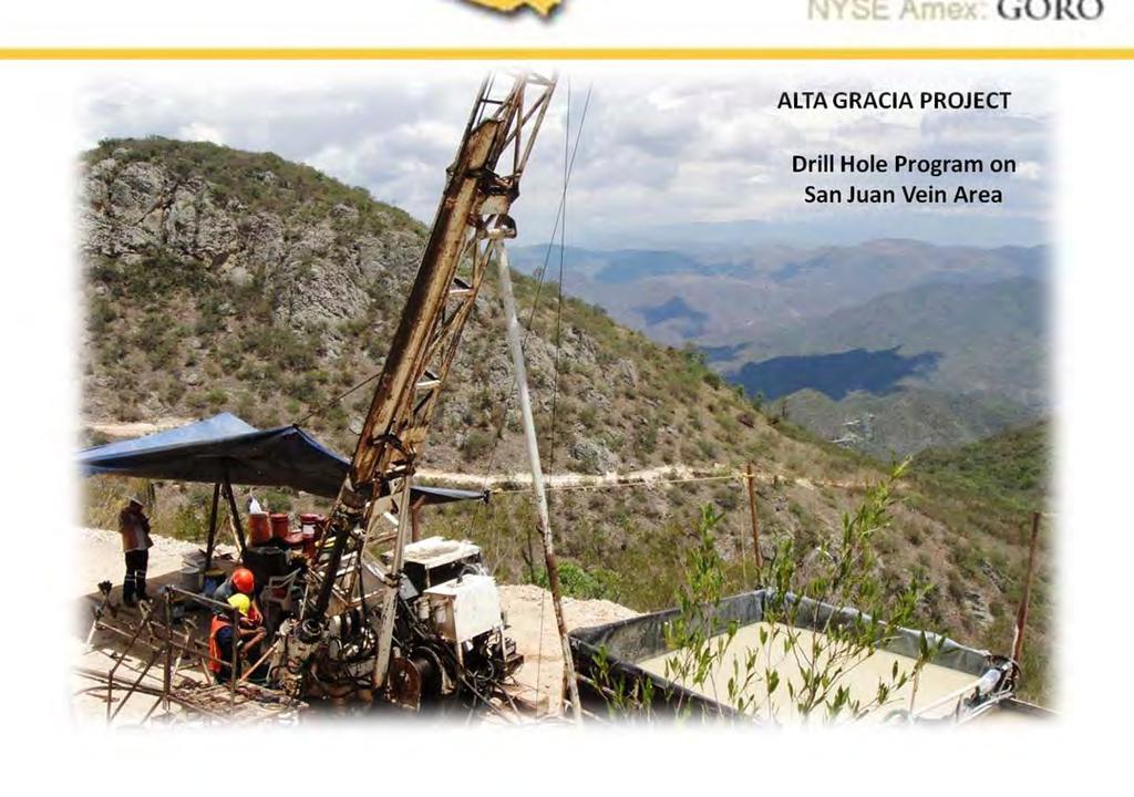 Exploration Property Alta Gracia Property Alta Gracia Property Discovered many high-grade targets Similarities to Arista deposit May be above boiling point Old workings utilized for new exploration