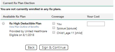 Medical Rx Page RX Page: Enrollment in the prescription (Rx) plan is included free with your medical plan. If you waive the medical plan you receive Keller s Hospital Indemnity plan for free.