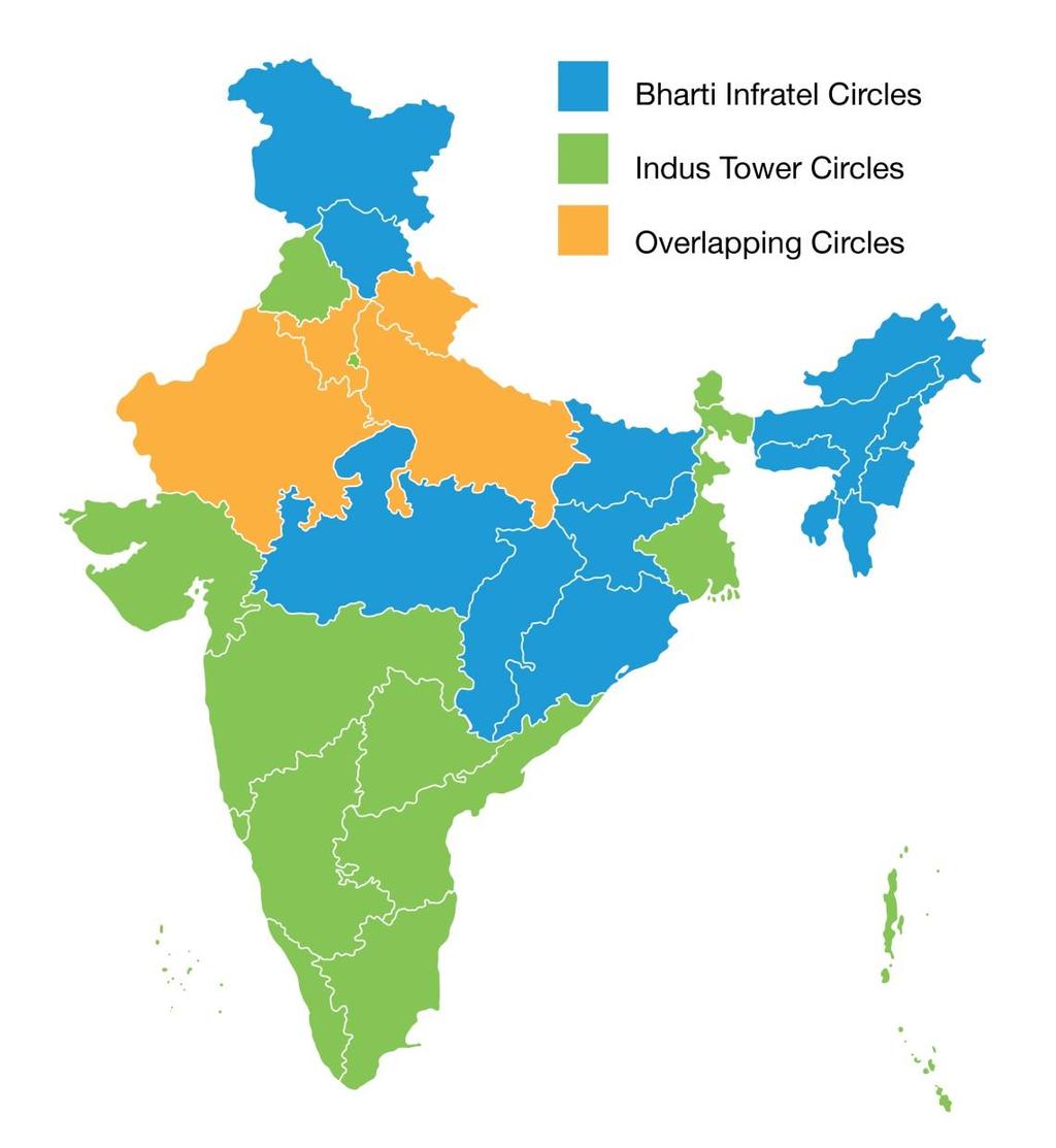Pan India Footprint : Leading Positions Across India Pan India presence Opportunities for voice growth in rural areas given rural penetration of 57.