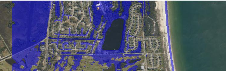 Tidally Influenced Flooding Tidally Influenced Flooding INUNDATION OVERVIEW: The area highlighted in BLUE within