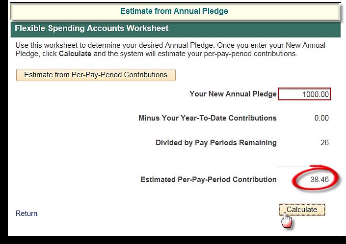 3. Click on the Worksheet hyperlink to determine your desired Annual Pledge. 4.