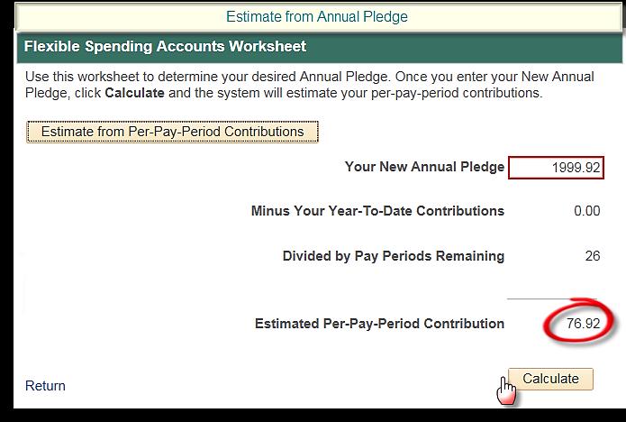 3. Click on the Worksheet hyperlink to determine your desired Annual Pledge. 4. There are two options to calculate your annual pledge: a.