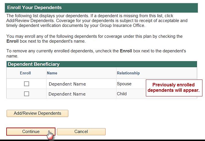 ENROLL YOUR DEPENDENTS 2.