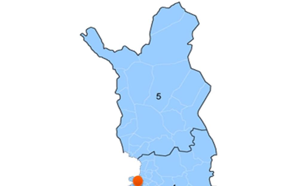 distribution 2% 5 1 Southern Finland Oulu