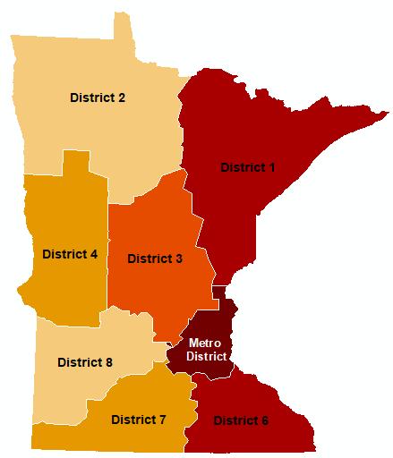 Minnesota Transport Finance Redistribution E-Share (2010-2015) District Trunk GRT Transit E-Share District 1 12.4% 10.7% 3.9% 10.1% District 2 6.1% 6.5% 0.5% 5.1% District 3 10.6% 10.9% 2.7% 9.