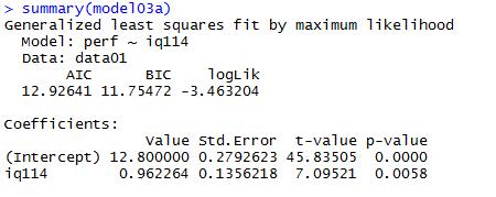 Wald Test Example We could have used a Wald test to compare between the empty and conditional model, or:! " : $ % = 0!