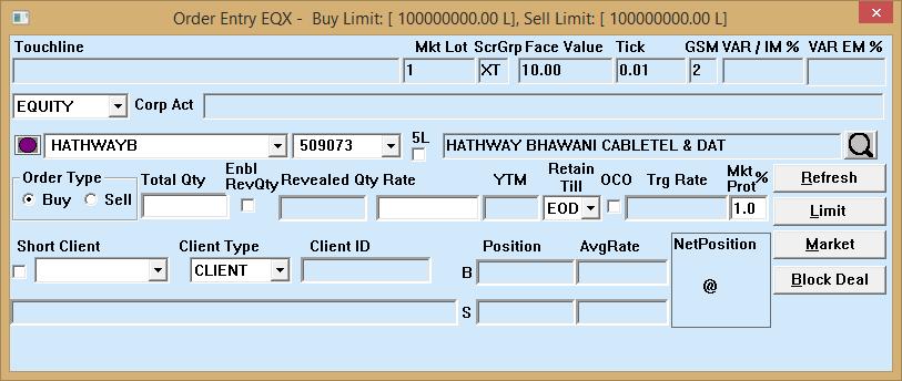 Display of GSM Level on Order Entry and Scrip Help window Trading members will be able to view the GSM level of particular
