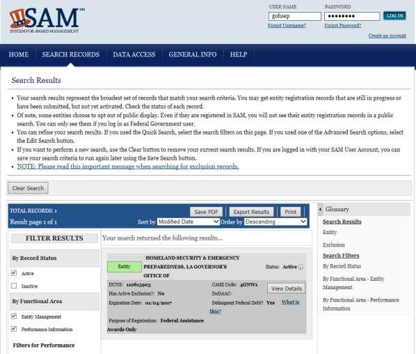 Registration in www.sam.