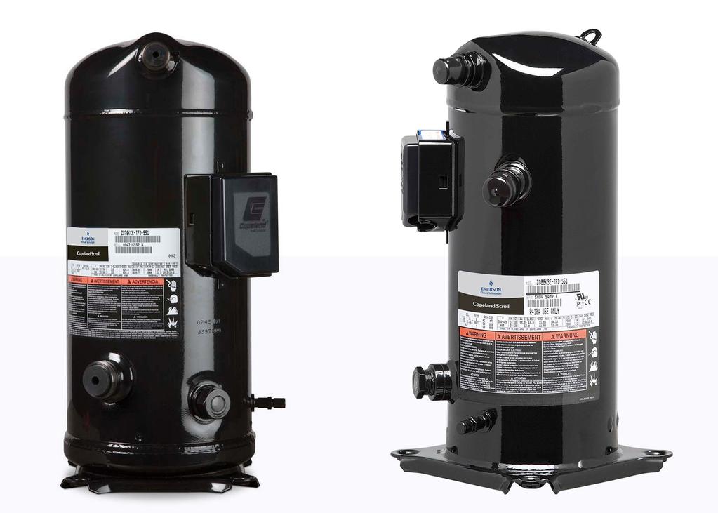 compressors Proven performance and reliability The combination of an energy efficient motor and an optimized scroll wrap for refrigeration applications delivers high efficiency in s fixed-speed