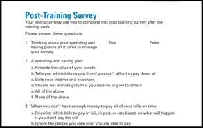 Module Closing SHOW SLIDE 25 Thank you for attending this Money Smart Training called Your Spending and Saving Plan.