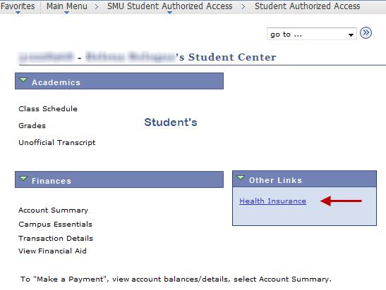 Figure 4 You will now be able to elect coverage, waive coverage (domestic students only), edit or update waiver information, and view previously elected or waived coverage