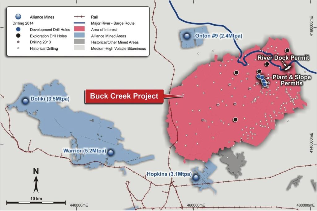 The Company anticipates cash flows from the proposed Buck Creek No. 1 Mine to fund the development of the low Capex Buck Creek No. 2 Mine.