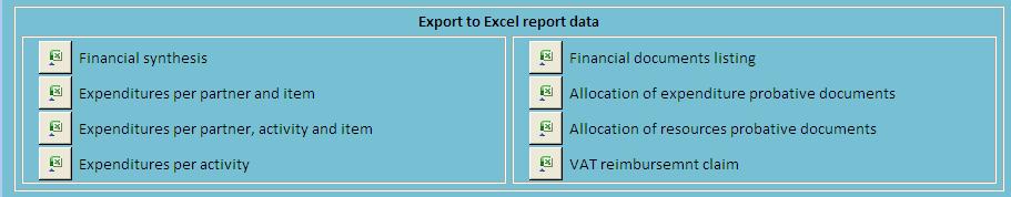 C.07 - THE PARTNER: SECTION 11 FINANCIAL ATTACHMENTS You can edit the excel table of the list of financial documents introduced as well as the list of documents related to expenses and to resources