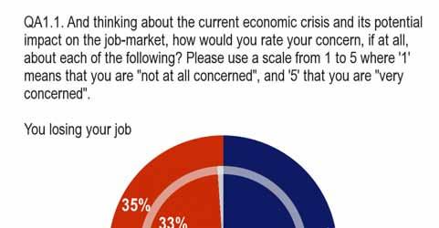 Almost one in three respondents (31%) say that they are very concerned that their children could lose their jobs, whereas 24% are very concerned about their partner s job security, and 21% are very