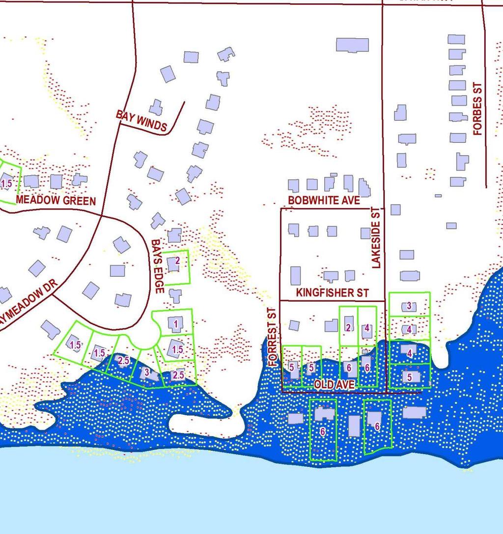 Homes outside proposed flood zone; grade elevations