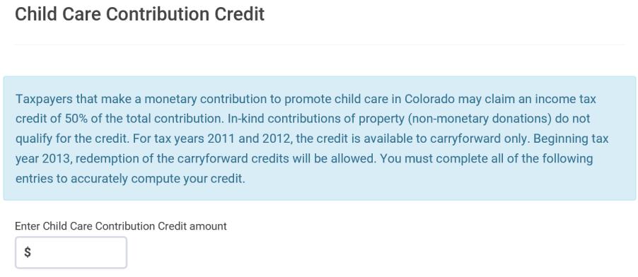 Part III Other Credits Several Colorado tax credits are for business owners. Only the more common individual credits are listed here.