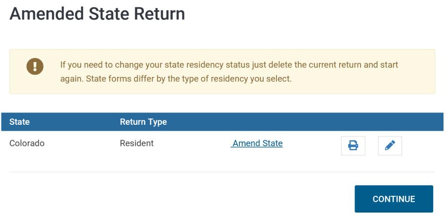Amended returns After making Federal return changes (if any), work through the progression of menus After completing changes, return to the Amended Tax Return