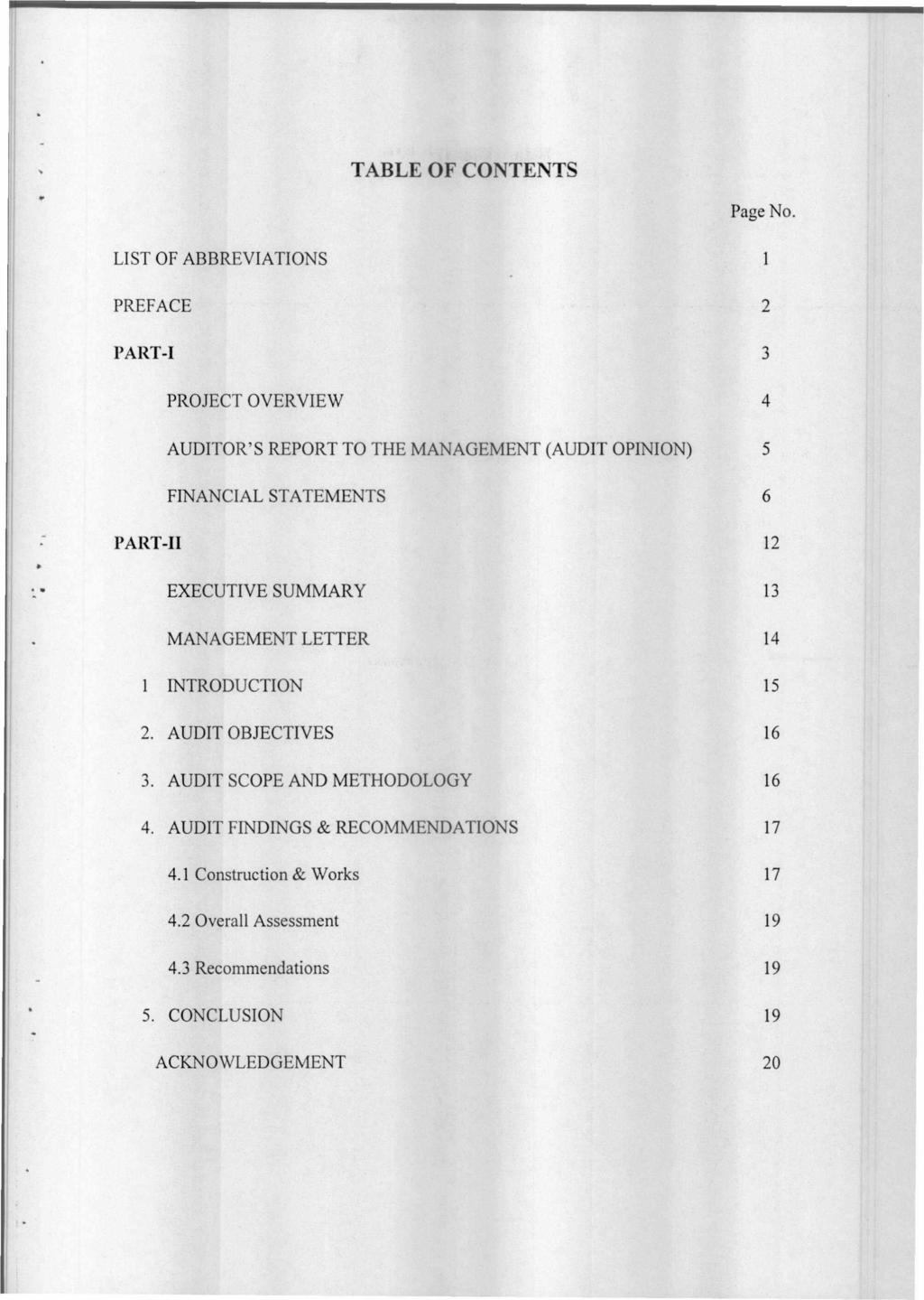 r TABLE OF CONTENTS Page No.