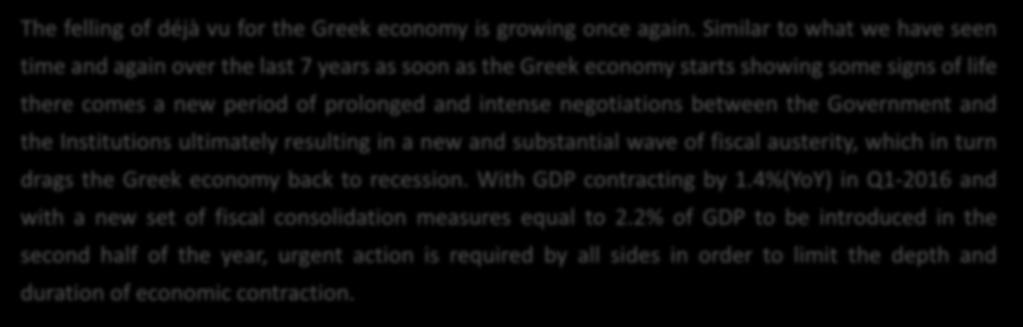 Déjà vu all over again The felling of déjà vu for the Greek economy is growing once again.
