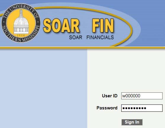 How to Reconcile Procurement Card Transactions SOARFIN Login 1. Go to https://soarfin.usm.edu 2.