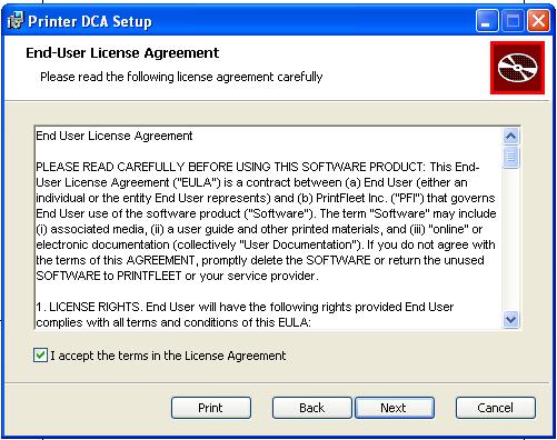 Read the End-User License Agreement (EULA) and check I accept
