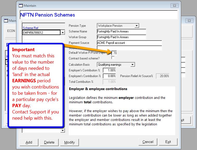 Next, add a Pension Scheme by selecting the Pension Company and then pressing the Schemes button.