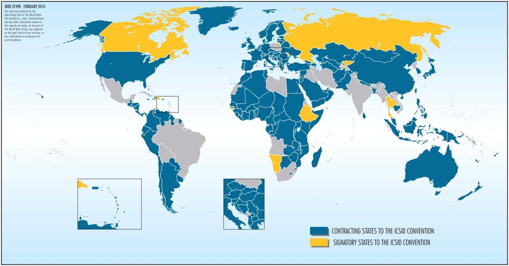 . Map of the ICSID Contracting States and Other Signatories to the ICSID