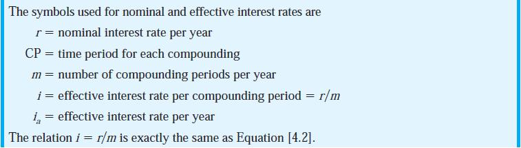 The effective annual interest rate formula for i a is: i a = (1 + i ) m - 1 [4.