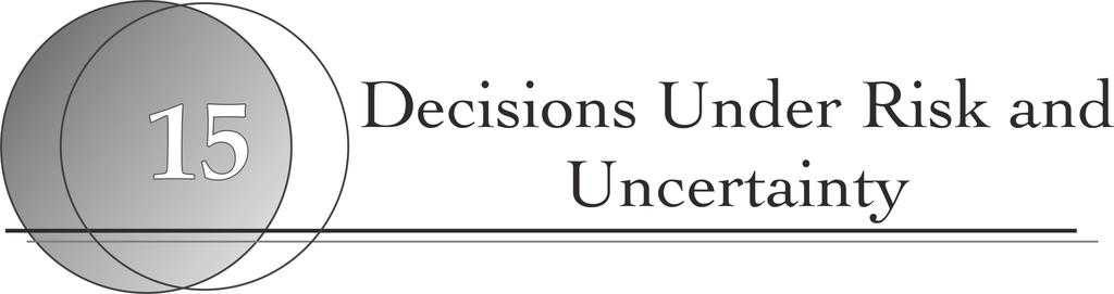 Learning Objectives After reading Chapter 15 and working the problems for Chapter 15 in the textbook and in this Workbook, you should be able to: Distinguish between decision making under uncertainty