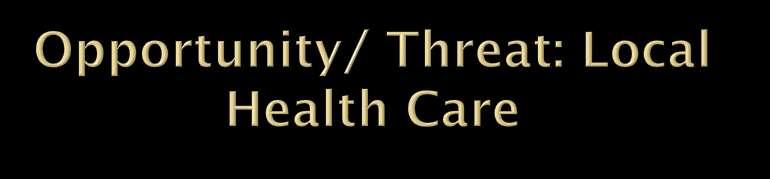 MY HEALTH CARE NEEDS CAN BE ADDRESSED LOCALLY 60% 50% 40% 52% HOW OFTEN DO YOU LEAVE OTSEGO COUNTY FOR MEDICAL CARE? 58.