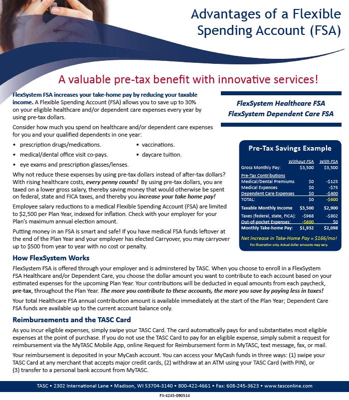 TASC FlexSystem Flexible Spending Account (Healthcare Expenses) Nacogdoches ISD will contribute $53.
