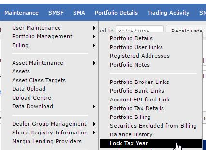 page 11 Locking the portfolio s transactions Once you have updated a portfolio s trust distributions, and the portfolio is ready for final reporting, it is advisable to lock the information in the