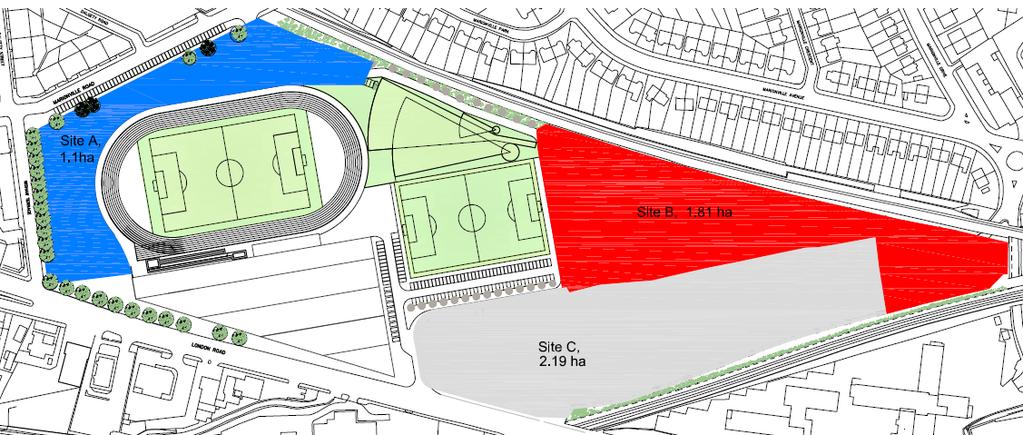 3.3 Work has been done with Planning which suggests a potential capacity of c200 residential units on the site to the west of the sports centre (site A) with a further c160 units on the site to the
