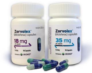 systemic exposure ZORVOLEX (diclofenac) Mild to moderate acute pain