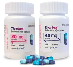 dose than other diclofenac products TIVORBEX (indomethacin) Mild to
