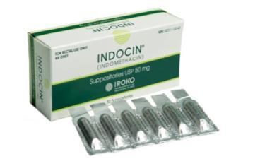 INDOCIN (indomethacin) INDICATION: FDA-approved for