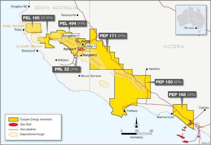3) Commercial structures As reported in the previous quarterly report, the company is offering the opportunity to participate in the Gippsland Basin gas projects through a data room on its Sole and