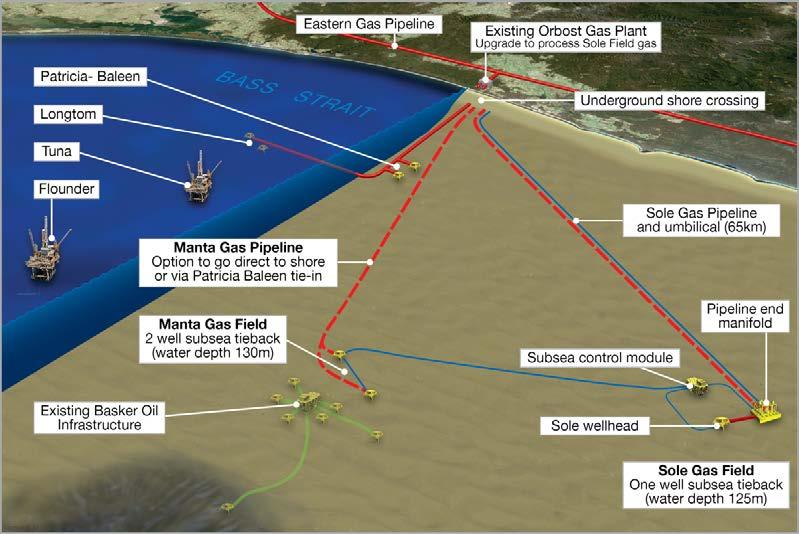 As shown in the accompanying illustration, the analysis indicates that untested structures have been mapped below the maximum depth of the Manta-1 discovery well.