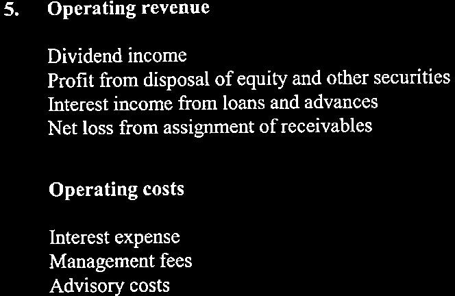 Management fees Advisory costs 6.