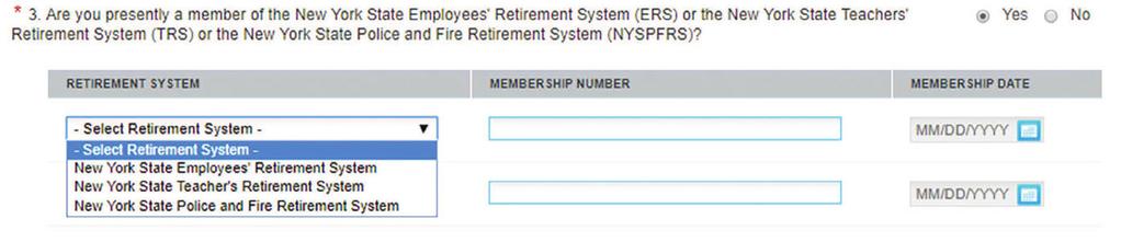 e. If you have enrolled in the ERS/TRS or PFRS with any SUNY institution, you