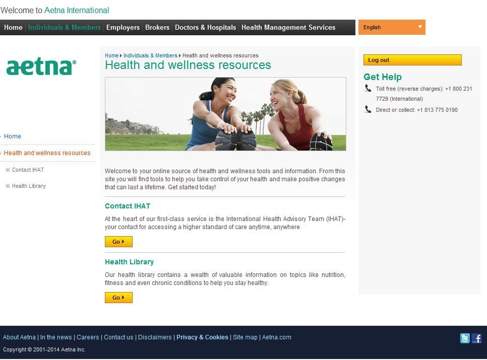 Member Website: Health & Wellness Resources This section provides information on: International Health Advisory Team