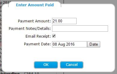 Uncheck this if you do not want this to happen. Payment Date: This is the date that the parent brought in the money.