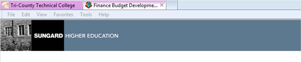 STEP 4: Select > Budget Development from the Finance Menu STEP